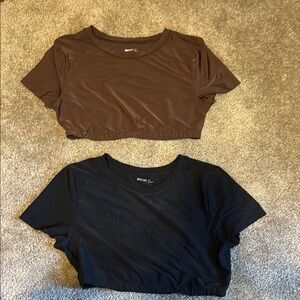 Aerie Women's Brown and Black Crop Tops